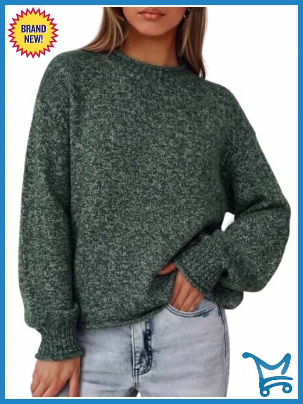 Women's Pullover Sweater Mock Neck Long Sleeve Ribbed Knit